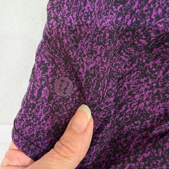 Lululemon Run Times Shorts 4" Inseam Purple Black Lined Running Athletic Size 4 - Picture 5 of 8